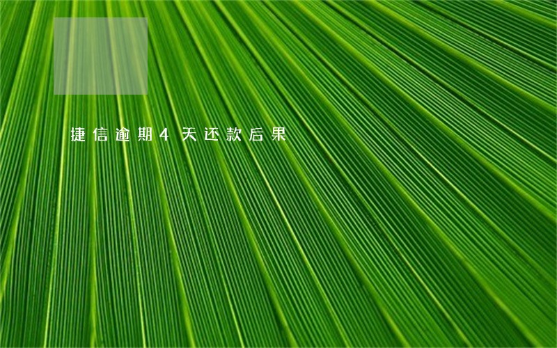 捷信逾期4天还款后果