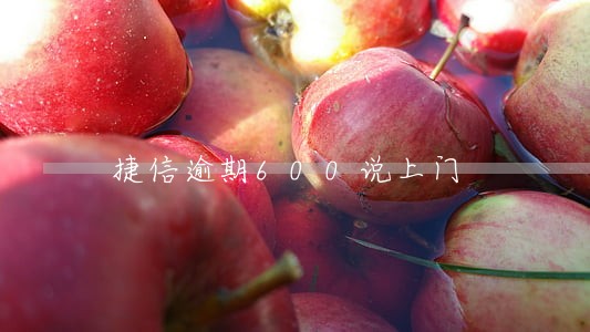 捷信逾期600说上门 捷信逾期600说上门