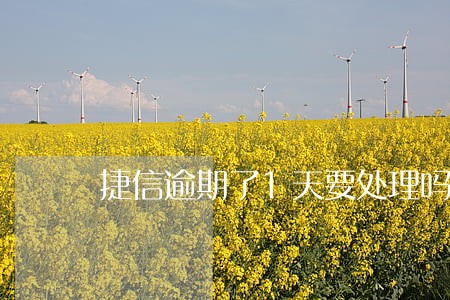 捷信逾期了1天要处理吗 捷信逾期了1天要处理吗