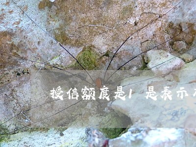 授信额度是1是表示有逾期吗 授信额度是1是表示有逾期吗