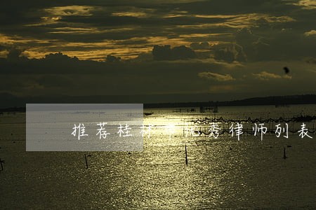 推荐桂林市优秀律师列表 推荐桂林市优秀律师列表
