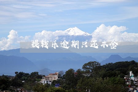 提钱乐逾期只还本金 提钱乐逾期只还本金