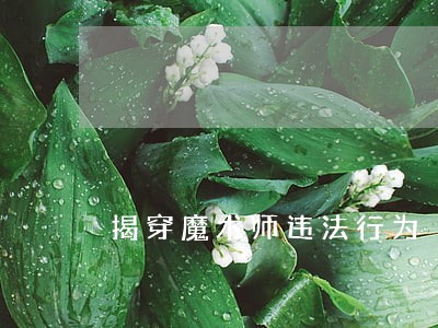 揭穿魔术师违法行为 揭穿魔术师违法行为