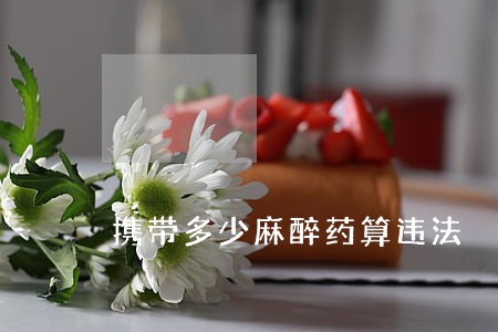 携带多少麻醉药算违法