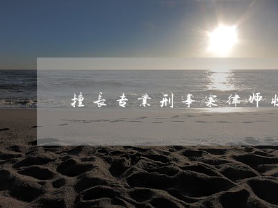 擅长专业刑事案律师收费 擅长专业刑事案律师收费