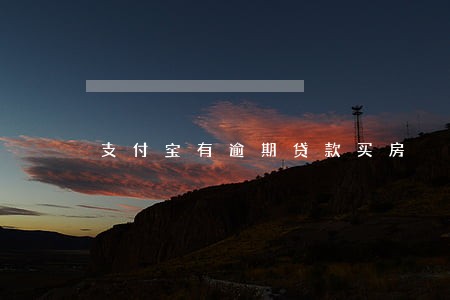 支付宝有逾期贷款买房 支付宝有逾期贷款买房