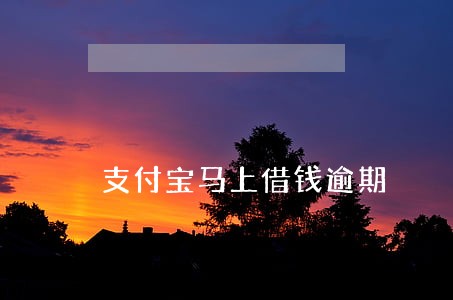 支付宝马上借钱逾期 支付宝马上借钱逾期