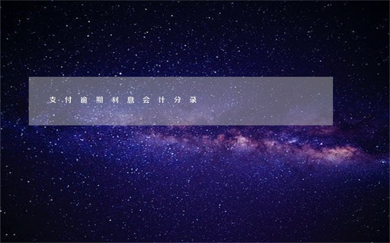 支付逾期利息会计分录 支付逾期利息会计分录
