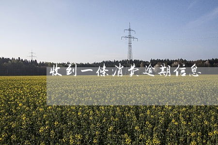 收到一条消费逾期信息 收到一条消费逾期信息