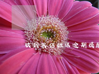 收到农信担保逾期提醒但并没担保 收到农信担保逾期提醒但并没担保