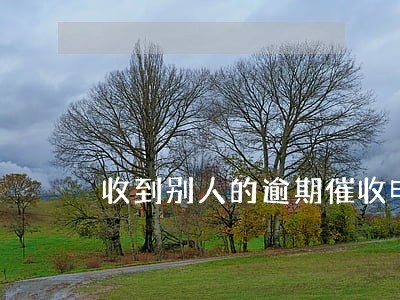收到别人的逾期催收电话