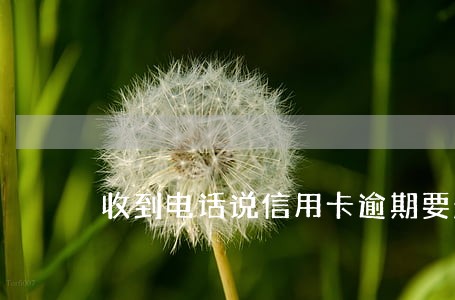 收到电话说信用卡逾期要起诉 收到电话说信用卡逾期要起诉