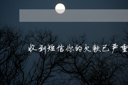 收到短信你的欠款已严重逾期 收到短信你的欠款已严重逾期