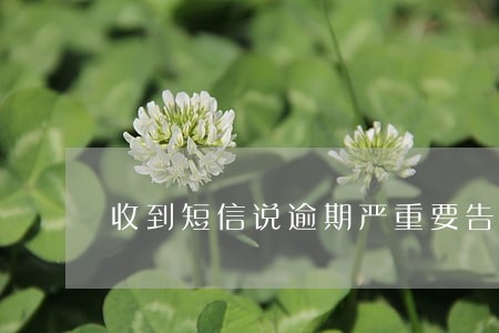 收到短信说逾期严重要告我 收到短信说逾期严重要告我