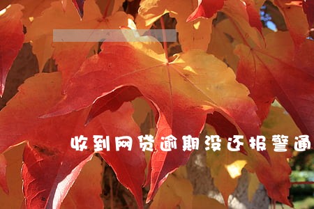 收到网贷逾期没还报警通知 收到网贷逾期没还报警通知