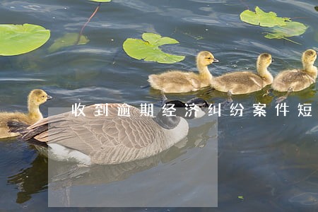 收到逾期经济纠纷案件短信