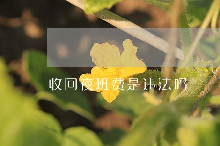 收回夜班费是违法吗 收回夜班费是违法吗