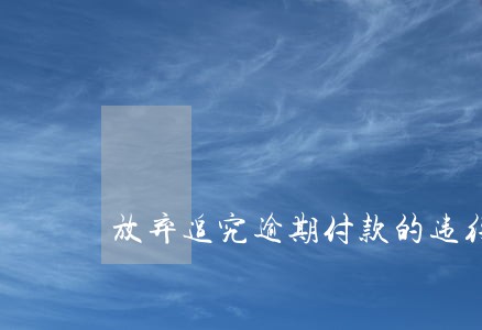 放弃追究逾期付款的违约责任 放弃追究逾期付款的违约责任