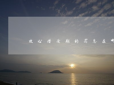 放心借逾期的罚息在哪还 放心借逾期的罚息在哪还