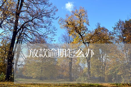 放款逾期怎么办 放款逾期怎么办