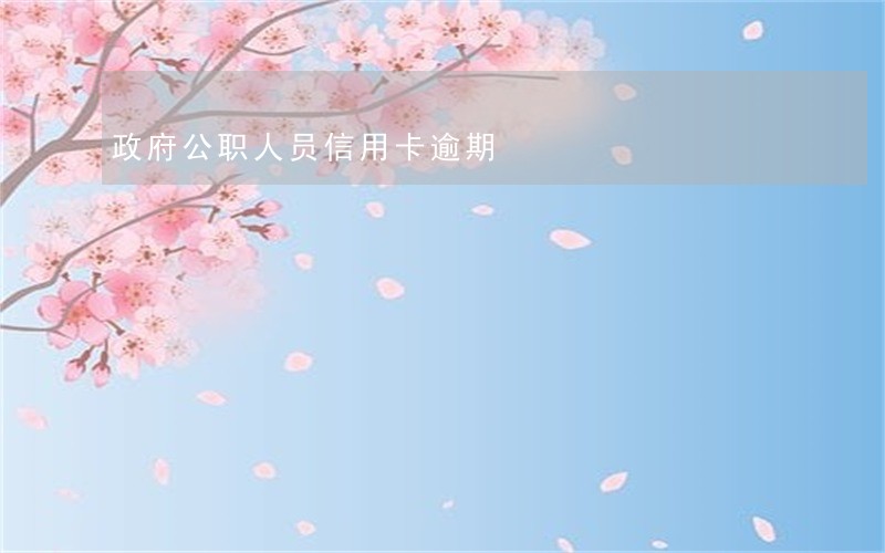 政府公职人员信用卡逾期 政府公职人员信用卡逾期