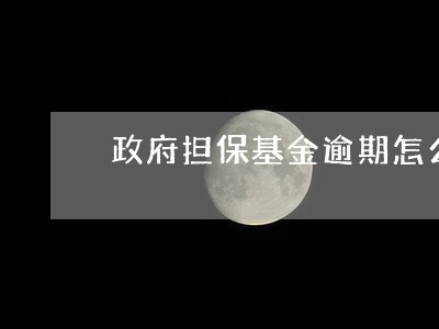 政府担保基金逾期怎么办 政府担保基金逾期怎么办