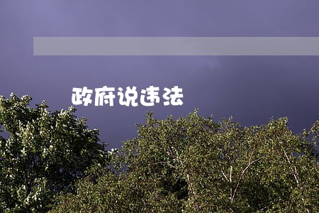 政府说违法 政府说违法