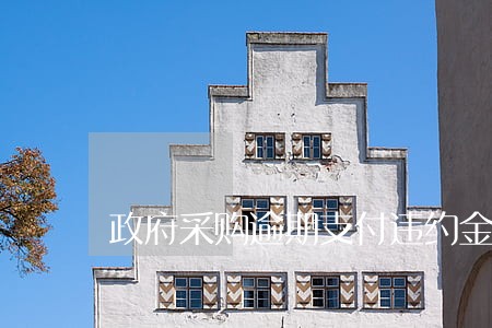 政府采购逾期支付违约金 政府采购逾期支付违约金