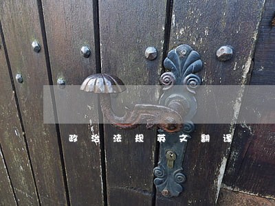 政治法规英文翻译 政治法规英文翻译