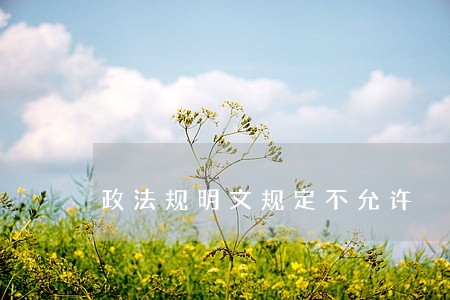 政法规明文规定不允许 政法规明文规定不允许