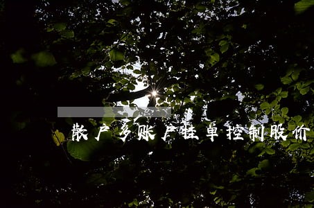 散户多账户挂单控制股价违法 散户多账户挂单控制股价违法