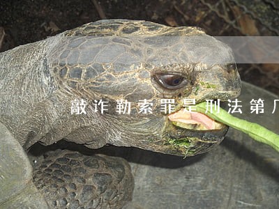 敲诈勒索罪是刑法第几章 敲诈勒索罪是刑法第几章