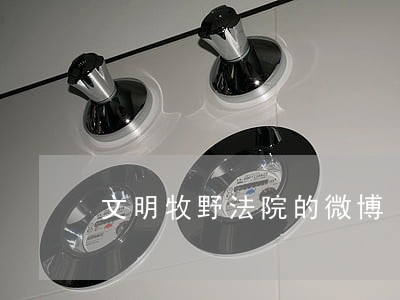 文明牧野法院的微博 文明牧野法院的微博