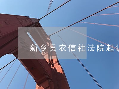 新乡县农信社法院起诉田永旺案
