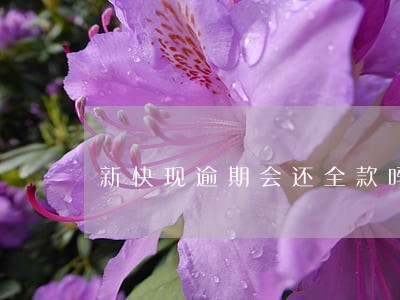 新快现逾期会还全款吗 新快现逾期会还全款吗