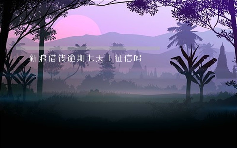 新浪借钱逾期七天上征信吗 新浪借钱逾期七天上征信吗