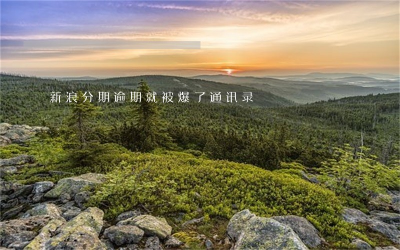 新浪分期逾期就被爆了通讯录 新浪分期逾期就被爆了通讯录