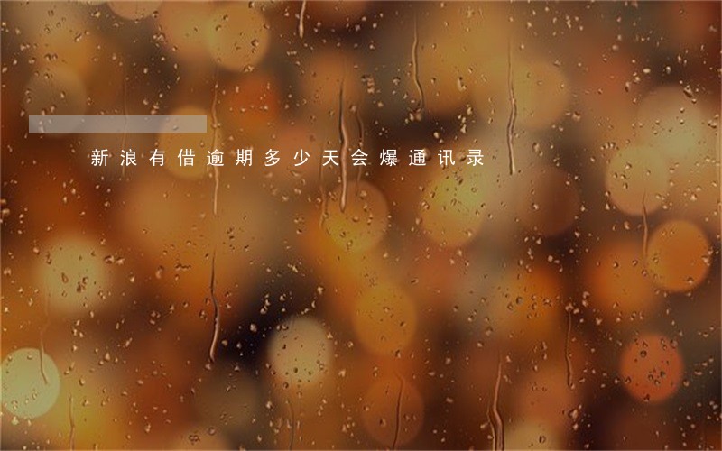 新浪有借逾期多少天会爆通讯录