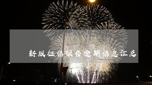 新版征信报告逾期信息汇总 新版征信报告逾期信息汇总