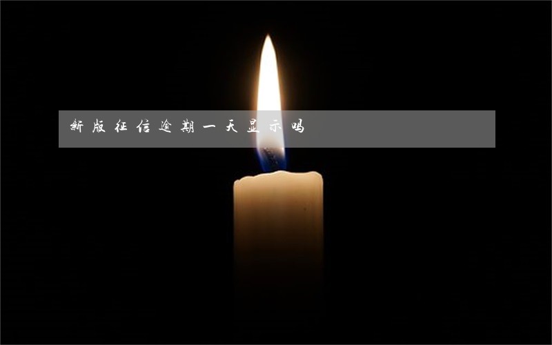 新版征信逾期一天显示吗 新版征信逾期一天显示吗
