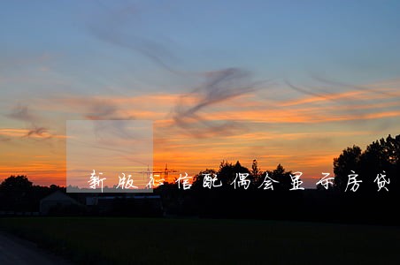 新版征信配偶会显示房贷逾期吗