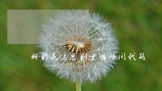 新的民法总则实施时间代码 新的民法总则实施时间代码