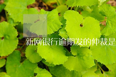 新网银行逾期发的仲裁是真的么 新网银行逾期发的仲裁是真的么