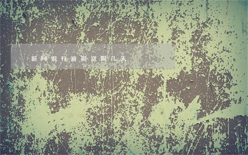 新网银行逾期宽限几天