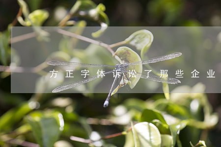 方正字体诉讼了那些企业