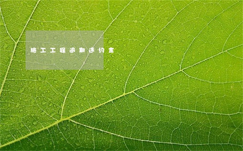 施工工程逾期违约金 施工工程逾期违约金
