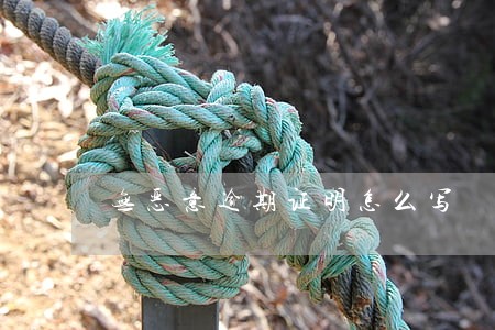 无恶意逾期证明怎么写 无恶意逾期证明怎么写