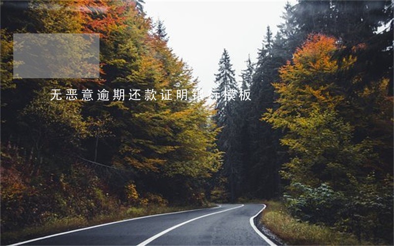 无恶意逾期还款证明银行模板 无恶意逾期还款证明银行模板