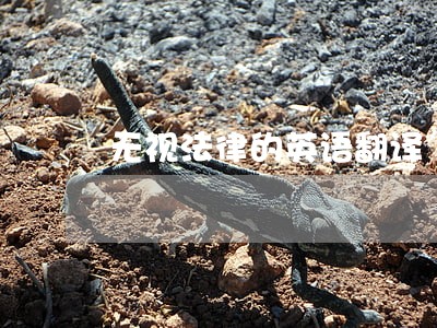 无视法律的英语翻译 无视法律的英语翻译
