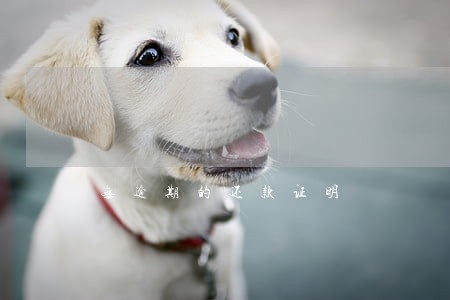 无逾期的还款证明 无逾期的还款证明